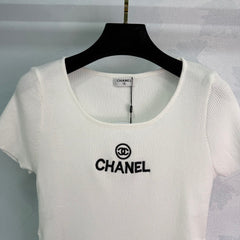 Ribbed Logo Tees with Side Drawstrings