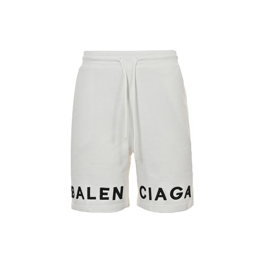 embroidered letter logo shorts