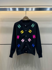 25 Early Autumn New Three-Dimensional Platinum Embroidery Knitted Cardigan