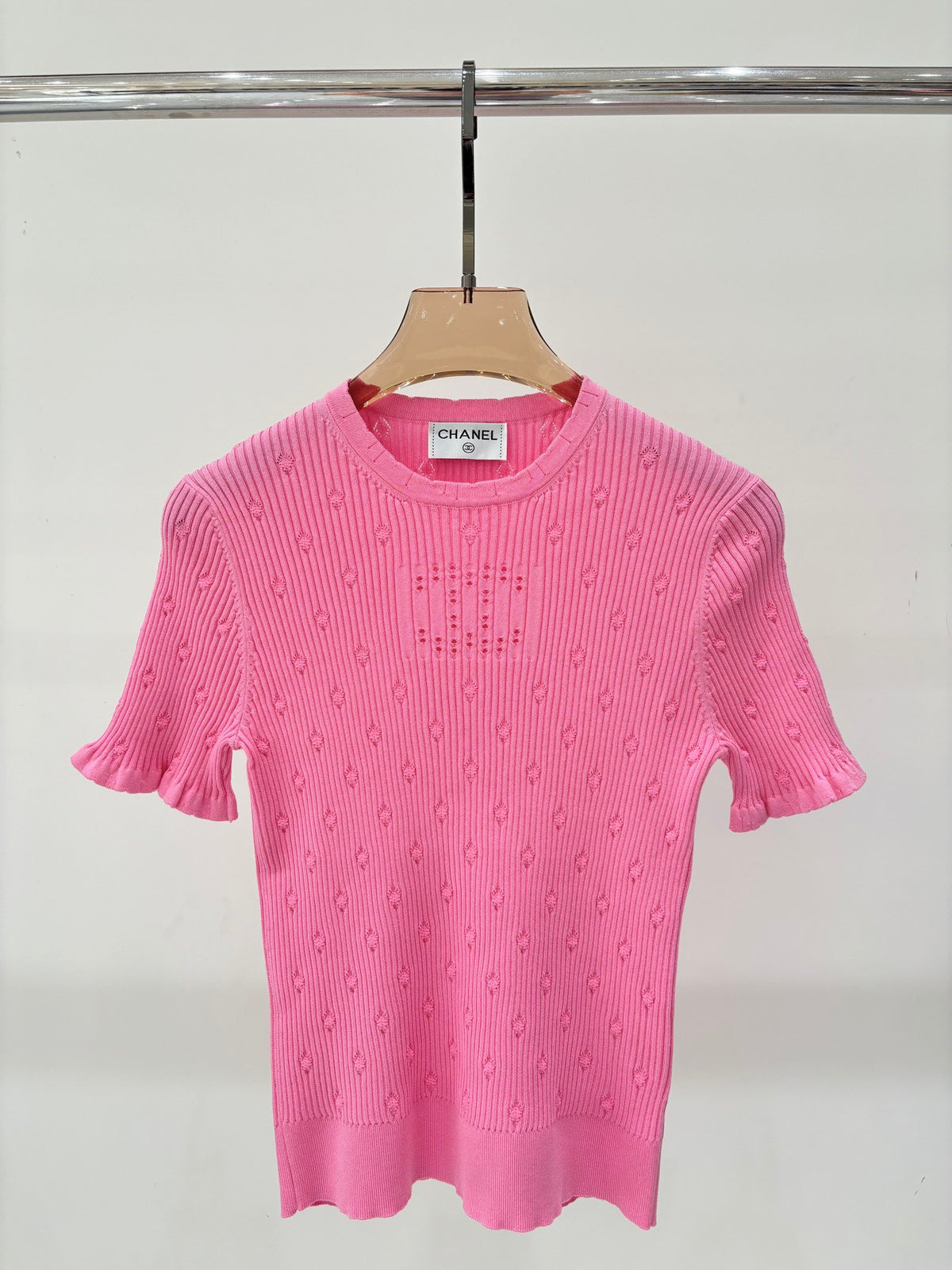Simple slim fit knitted short sleeves