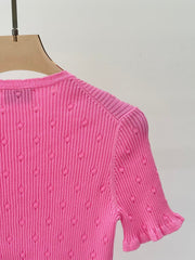 Simple slim fit knitted short sleeves