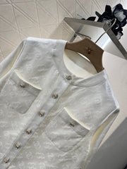Silk cotton jacquard jacket