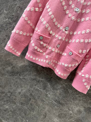 Cashmere Pearl Jacquard Cardigan