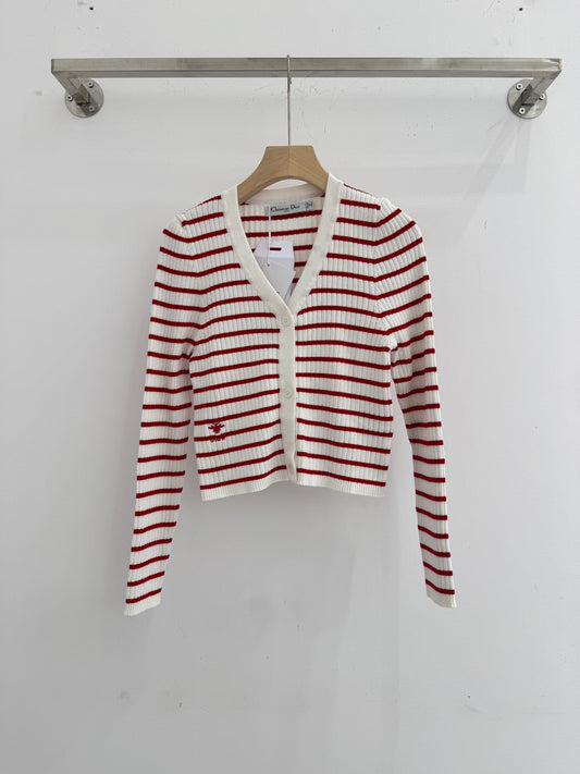 25 Spring and Autumn new style, striped knitted small cardigan