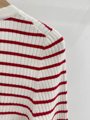 25 Spring and Autumn new style, striped knitted small cardigan