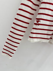 25 Spring and Autumn new style, striped knitted small cardigan
