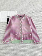 Colorblock Striped Cardigan (Cashmere)