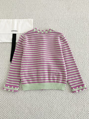 Colorblock Striped Cardigan (Cashmere)