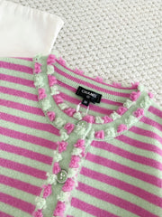 Colorblock Striped Cardigan (Cashmere)