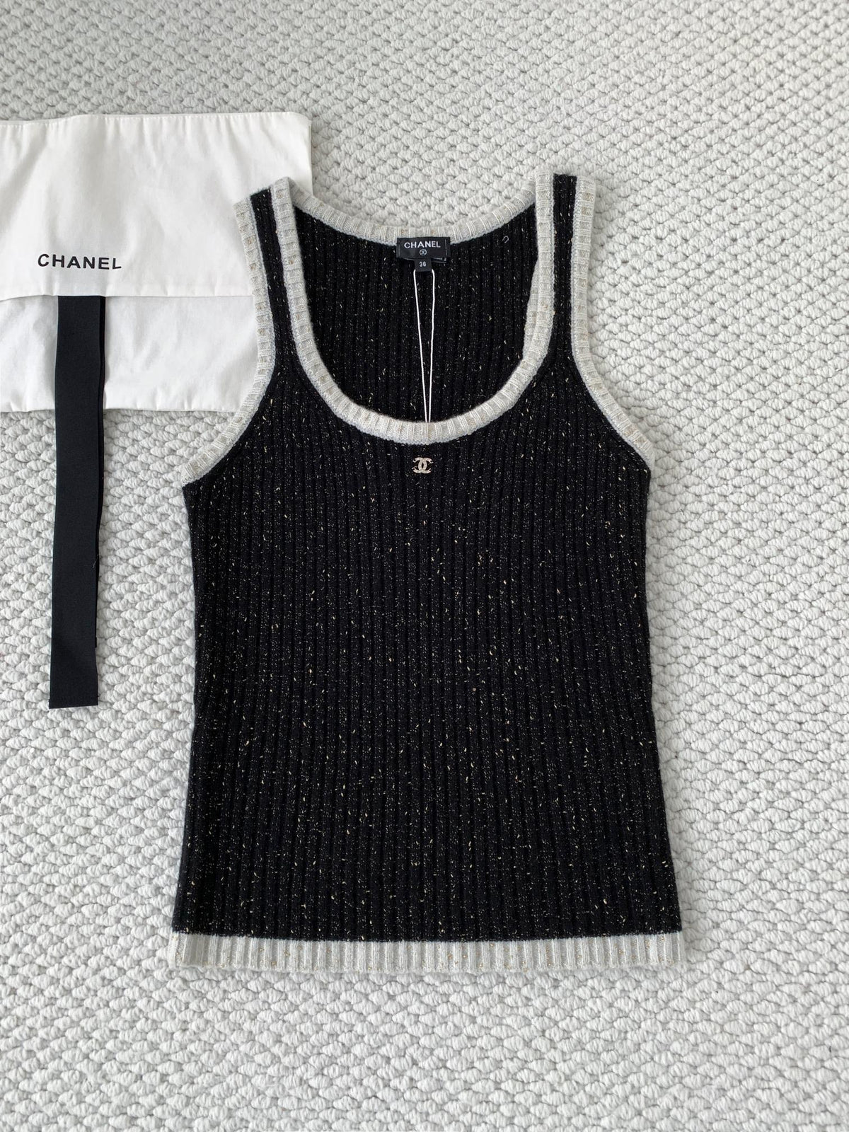Sequined knitted vest camisole