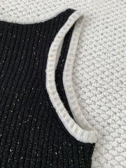 Sequined knitted vest camisole