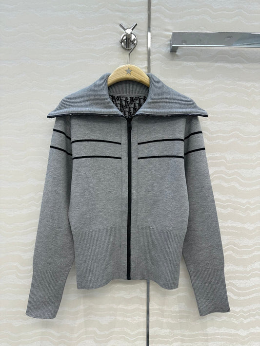 Zippered cashmere jacket Double-sided wear
