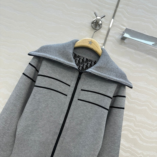 Zippered cashmere jacket Double-sided wear
