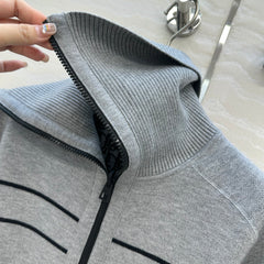 Zippered cashmere jacket Double-sided wear