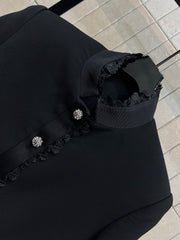 Lace stand collar suit jacket