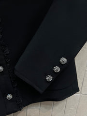 Lace stand collar suit jacket