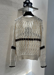 Contrast color crochet cardigan