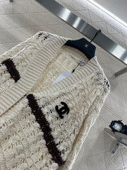 Contrast color crochet cardigan
