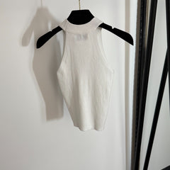 Halter neck knitted vest