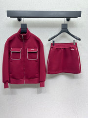 Space cotton red casual suit