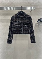 Plaid woven dress jacket and skirt set