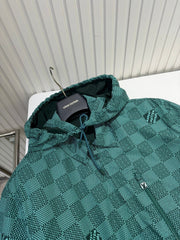 24FW NEW L checkerboard hooded windproof jacket