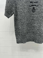 round neck knitted short sleeves