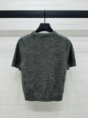 round neck knitted short sleeves