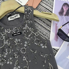 Heavy floral beaded vest