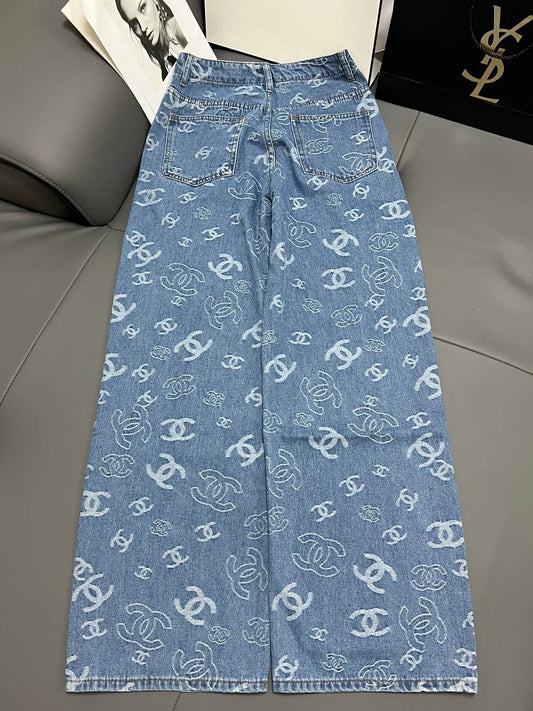 High-rise wide-leg straight jeans