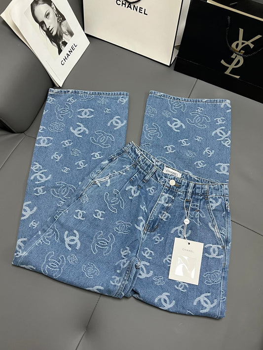 High-rise wide-leg straight jeans