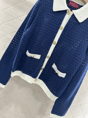 Openwork knit cardigan