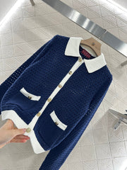 Openwork knit cardigan