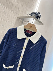 Openwork knit cardigan