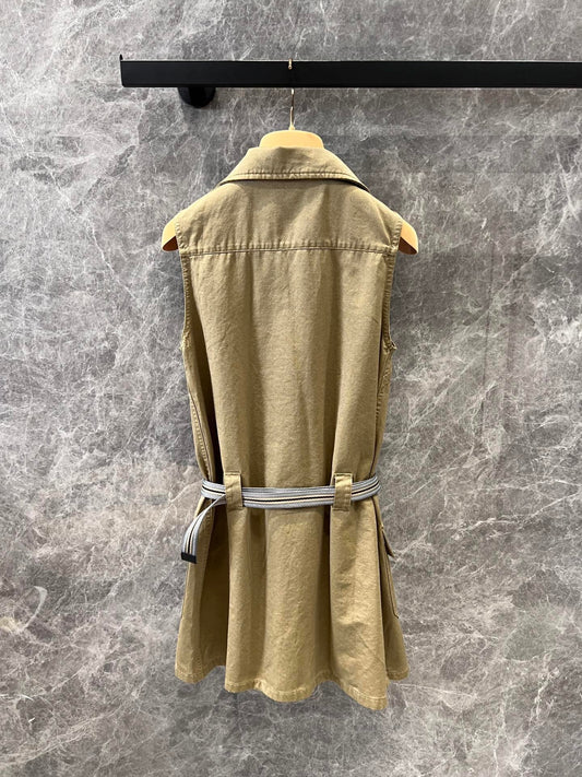 Lapel Work Vest Dress