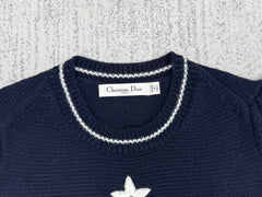 New Dior classic letter embroidered cashmere knitted short sleeves