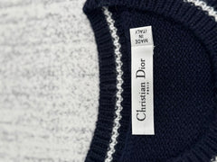 New Dior classic letter embroidered cashmere knitted short sleeves