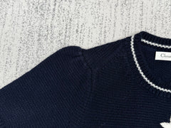 New Dior classic letter embroidered cashmere knitted short sleeves