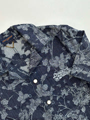 25Ss new denim floral shirt short-sleeved jacket
