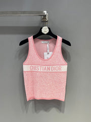 Snowflake knitted crew neck vest