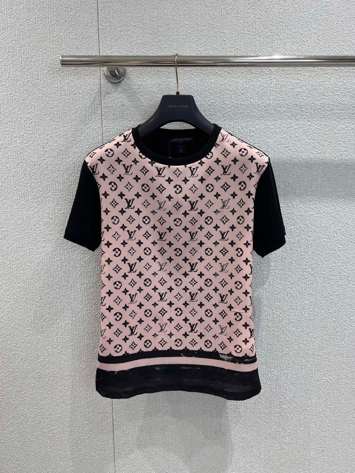 Jacquard stitching round neck short-sleeved T-shirt
