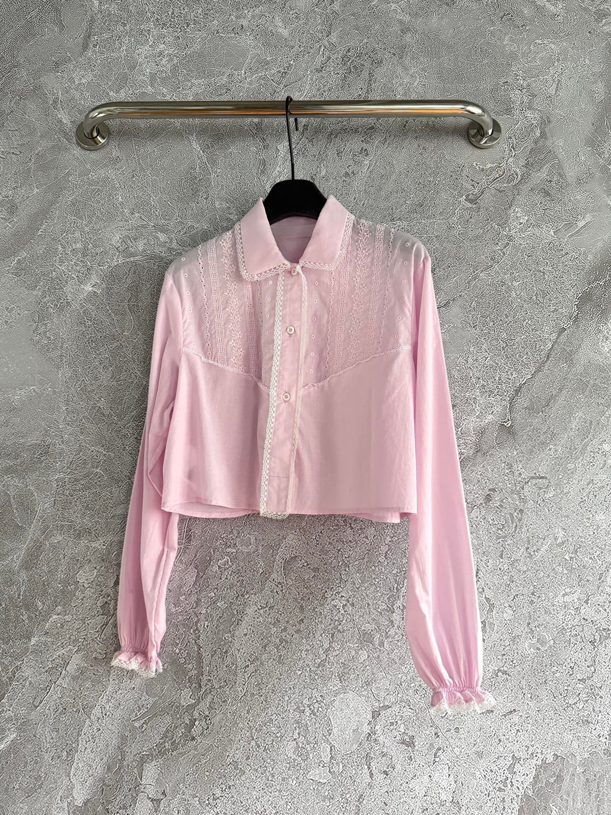 Pink embroidered shirt