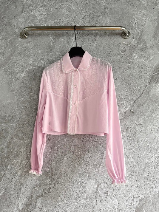 Pink embroidered shirt