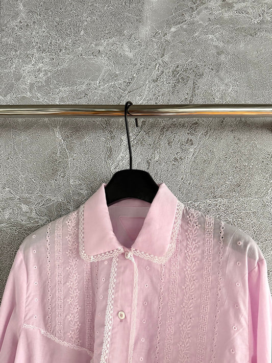 Pink embroidered shirt