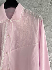 Pink embroidered shirt