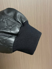 Embossed leather jacket