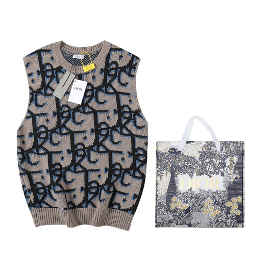 Jacquard vest sweater