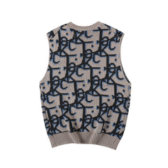 Jacquard vest sweater