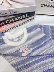 Chest sequined double C short sleeves