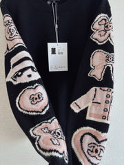 Cartoon Doll Cashmere Round Neck Long Sleeve